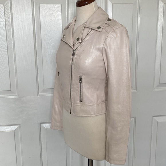 Bar lll Faux Leather Moto Jacket Natural White X-Small - Picture 4 of 11